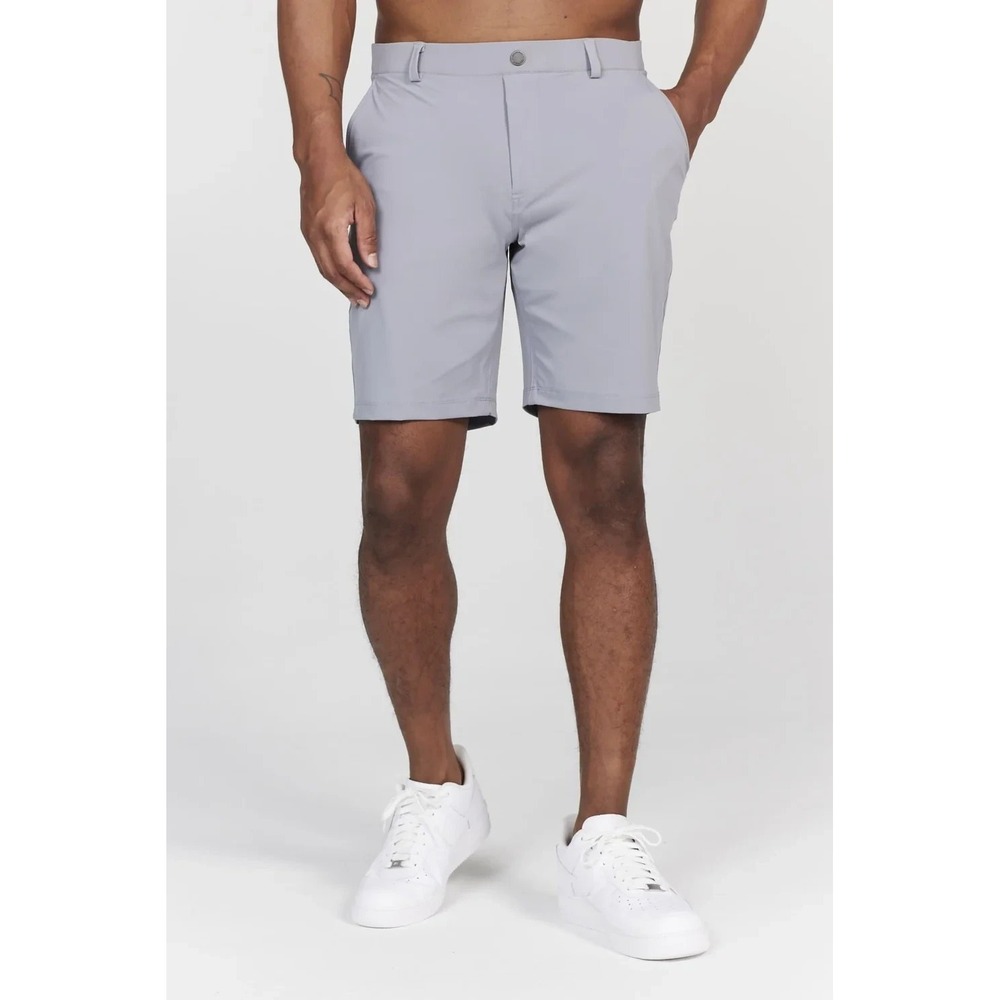 Redvanly Mens Performance Golf Shorts Light Grey Stretch Tech Size Large NWT